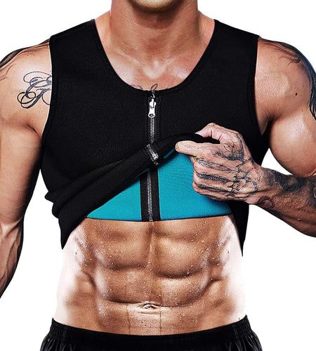 Men Sauna Vest Hot Sweat Waist Trainer Corset Neoprene Tank Top Shapewear Slimming Shirt Workout Suit