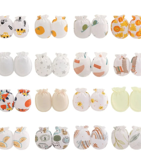 5Pairs 0-3Month Newborn Baby Anti-Scratch Gloves Infant Boy Girl Unisex Mittens Baby Accessories