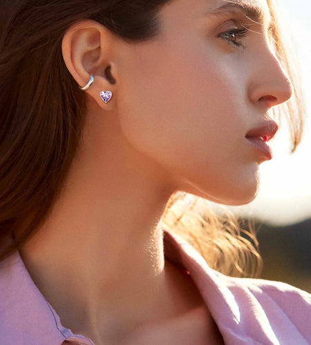 Silver Earrings for Women 925 Sterling Silver Heart Birthstone Stud Earrings Birthday Jewelry Gift