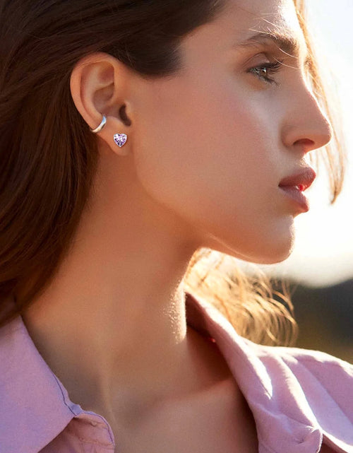 Load image into Gallery viewer, Silver Earrings for Women 925 Sterling Silver Heart Birthstone Stud Earrings Birthday Jewelry Gift
