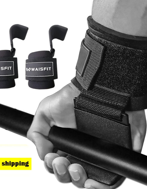 Load image into Gallery viewer, Weight Lifting Hooks for Weight Training, Hand-Bar, Wrist Straps, Gym Fitness Hook, Pull-Ups, Power Lifting Gloves, 2 Pcs
